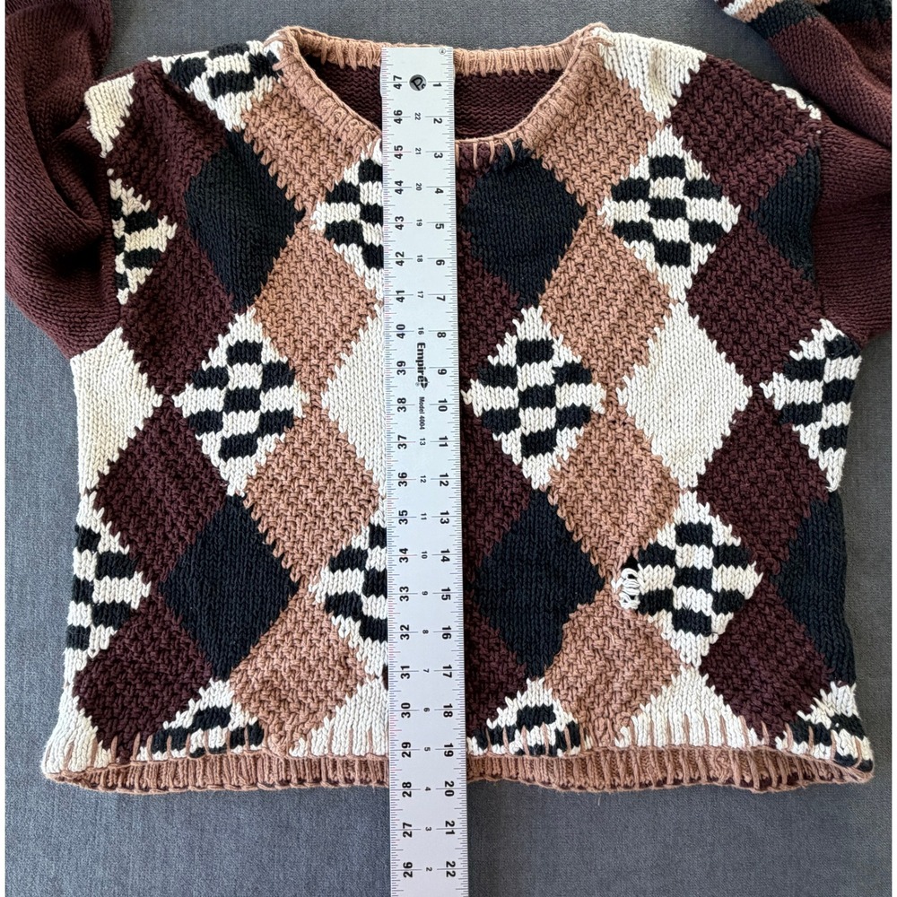 Reference Point Argyle Patchwork Knit Sweater Wom… - image 7